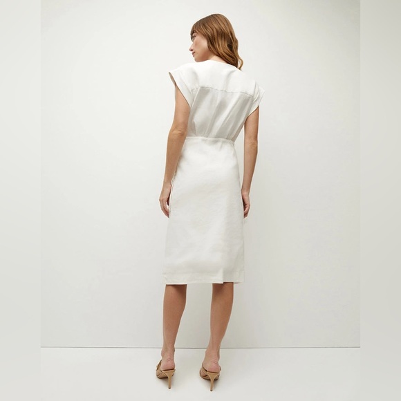 NWT $598 Veronica Beard Octavia Stretch-Linen Wrap Dress - Picture 4 of 6